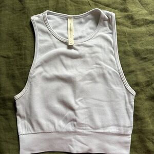 White Ribbed Tank Top